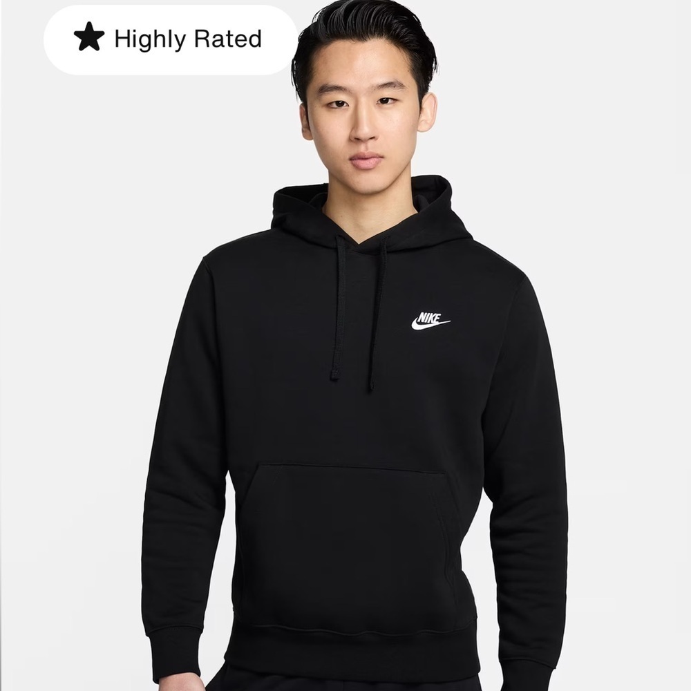 Nike Men's Sportswear Club Fleece
Pullover Hoodie Black size small